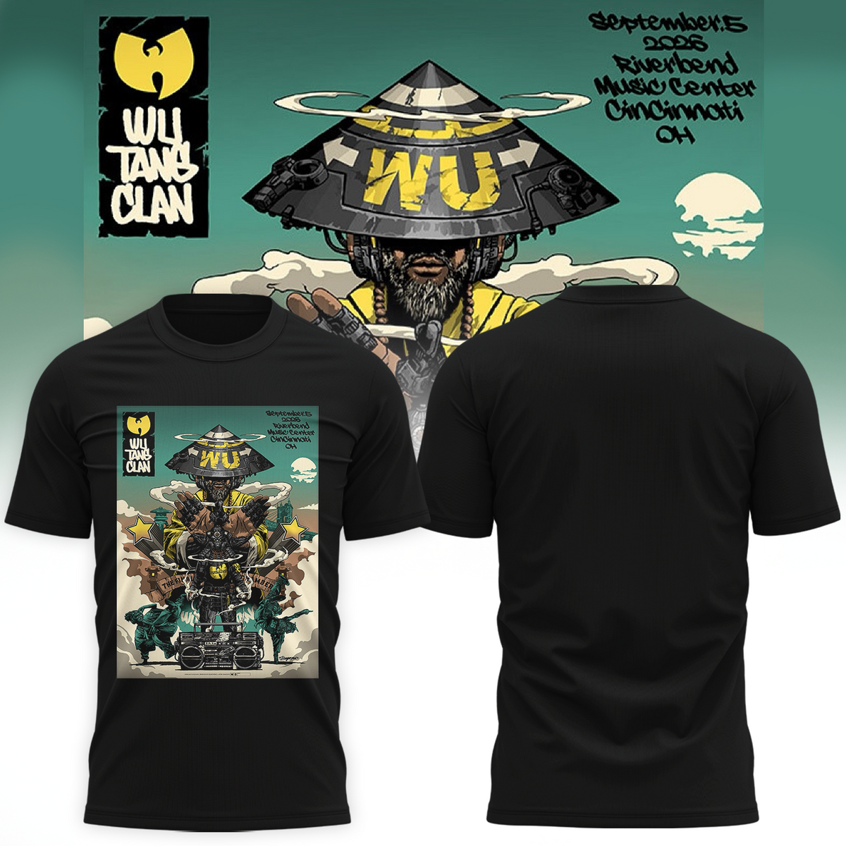Wu-Tang Clan Cincinnati OH Live At Riverbend Music Center On Sep 5 2026 T-shirt