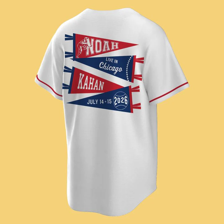 08. New Jersey Noah Kahan x Chicago Cubs - The Great Divide Tour 2026 Baseball Jersey