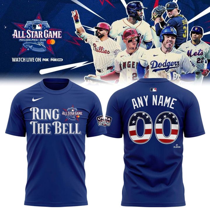 2026 All-Star Game Men's American League Blue Custom Name & Number T-Shirt