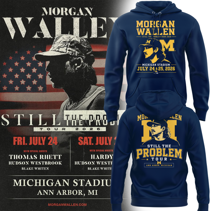 Morgan Wallen x Michigan Wolverines Still The Problem Tour 2026 Limited Edition hoodie