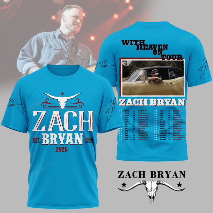 Zach Bryan With Heaven On Tour T-Shirt