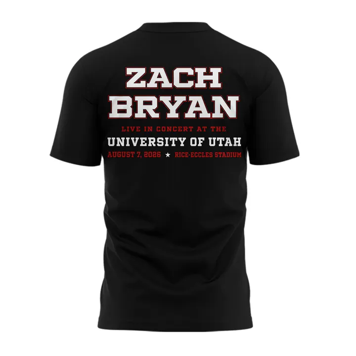 Black Shirt Zach Bryan - Salt Lake City, UT Event Shirt - With Heaven On Tour 2026 T-Shirt