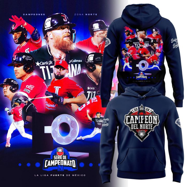 Sudadera Azul Marino Toros De Tijuana Full Print Campeón De Zona Norte 2026
