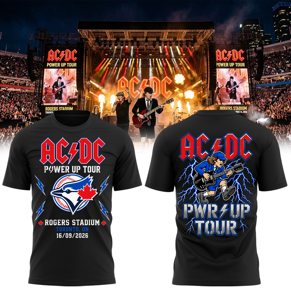 AC/DC Power Up Tour 2026 Rogers Stadium Toronto T-Shirt