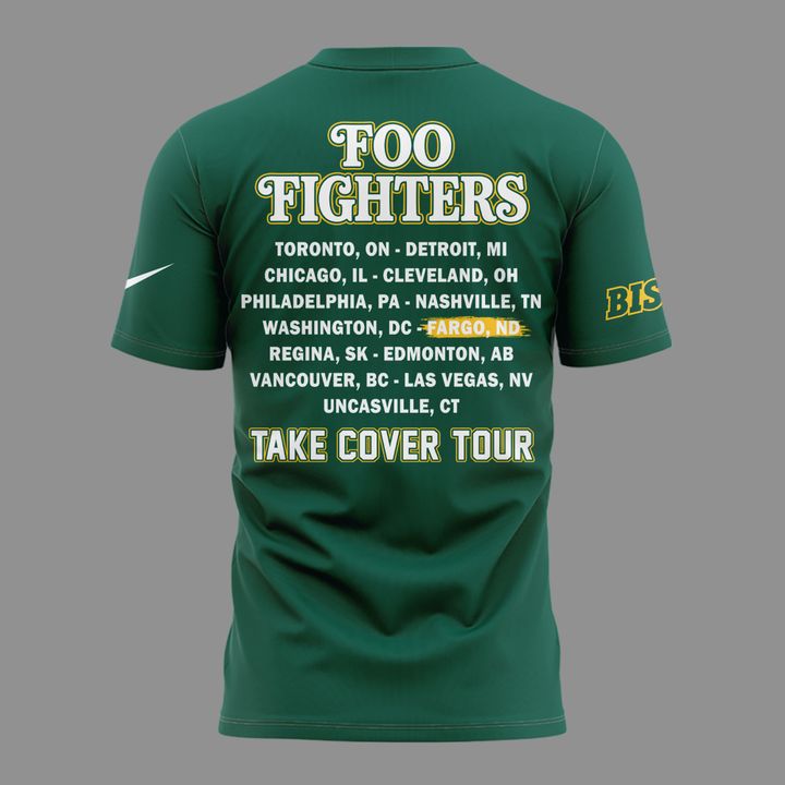 01.06. New Shirt Foo Fighters x North Dakota State Bison Football - Take Cover Tour 2026 T-Shirt