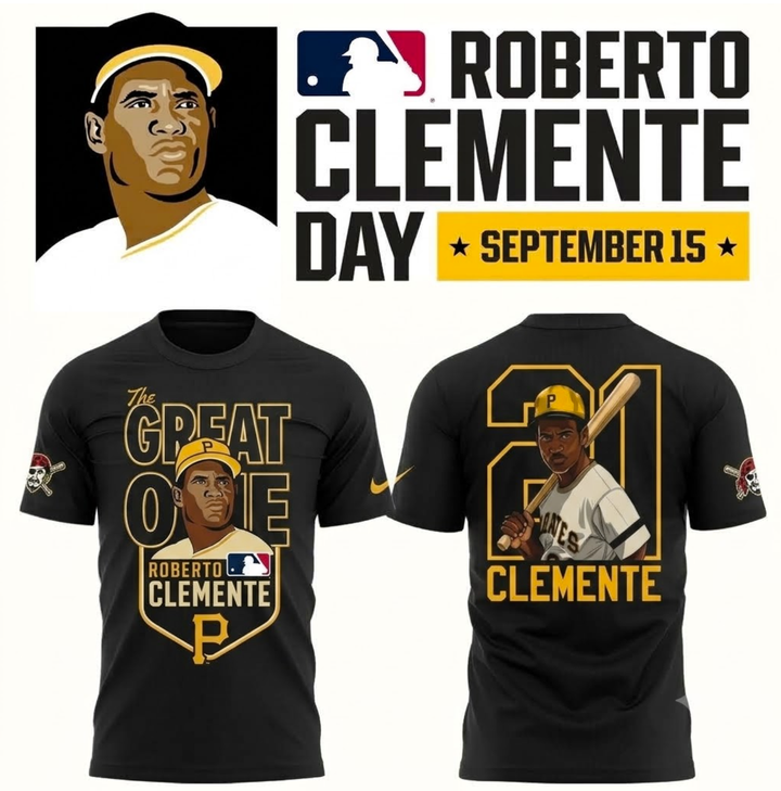 Roberto Clemente Day "The Great One" Pittsburgh Pirates Gray Graphic T-Shirt