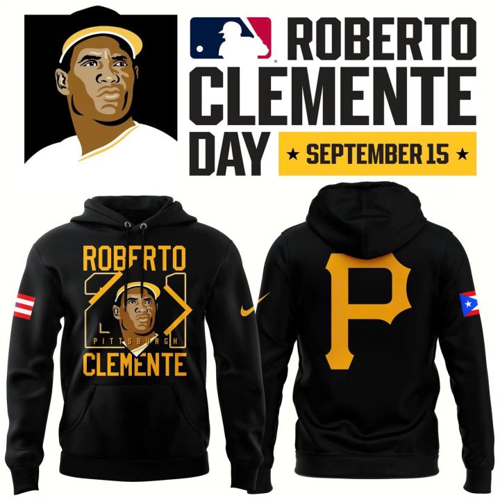 Roberto Clemente 21 Pittsburgh Pirates September 15 Day Hoodie – Black