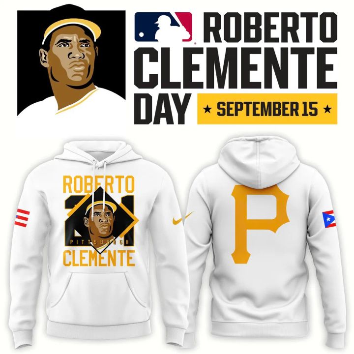 Roberto Clemente 21 Pittsburgh Pirates September 15 Day Hoodie – White