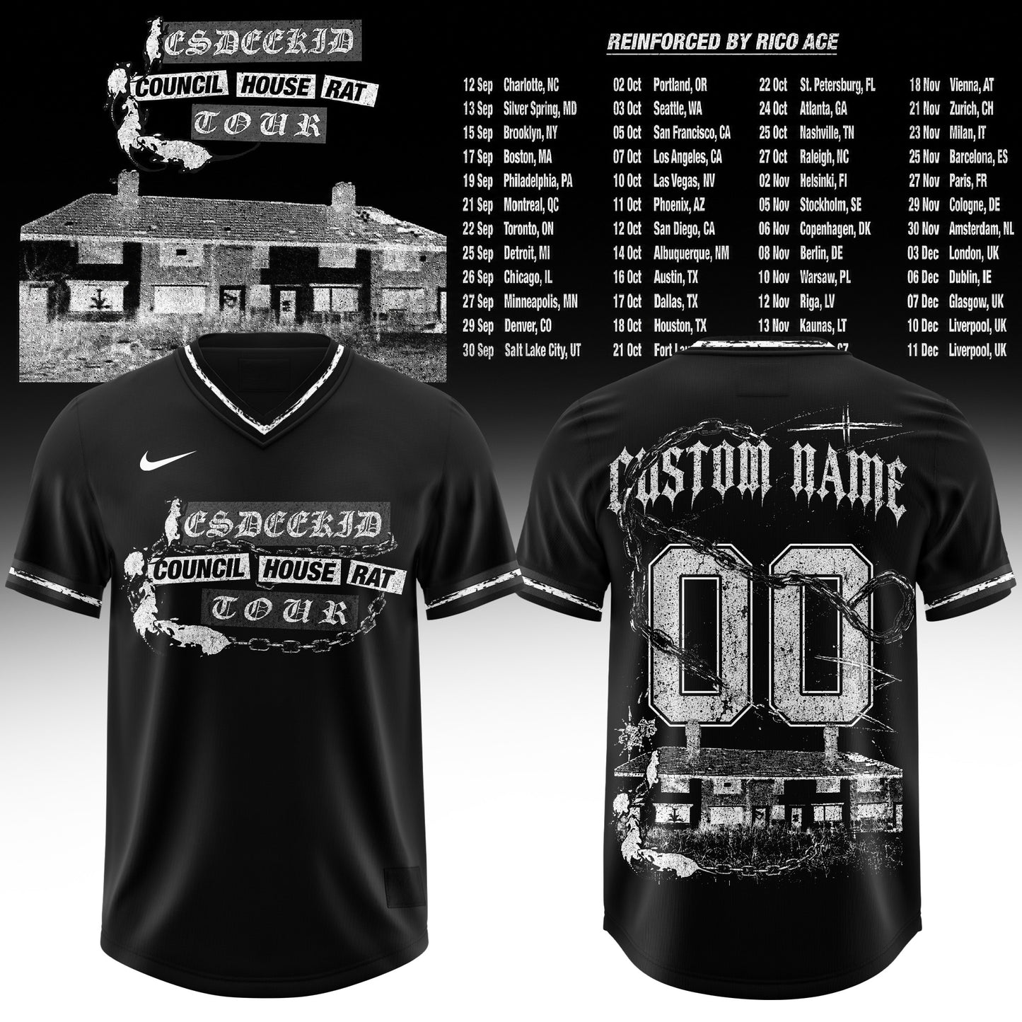 _Personalized Council House Rat Tour Football Jersey V1 – Custom Name & Number