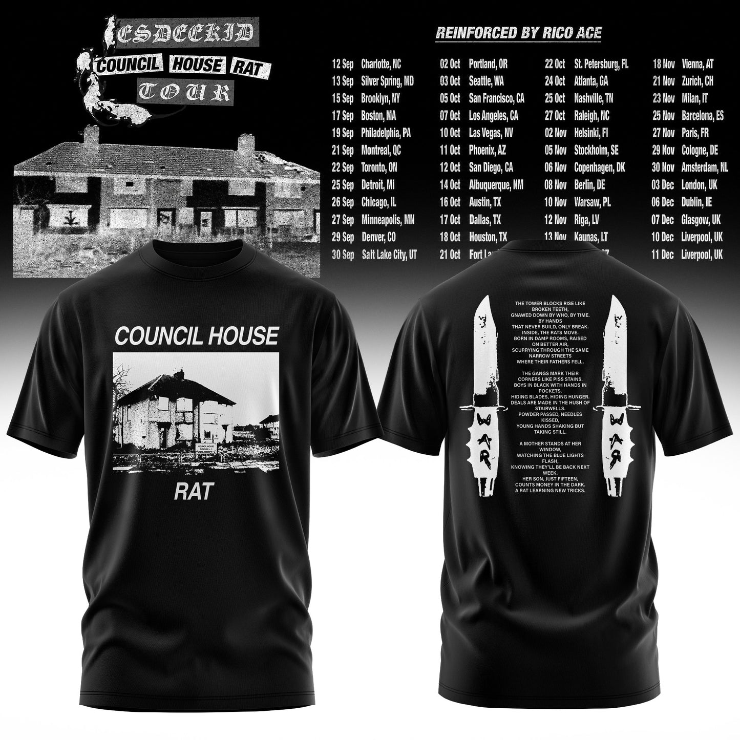 Council House Rat Tour Vintage Washed Graphic Tee