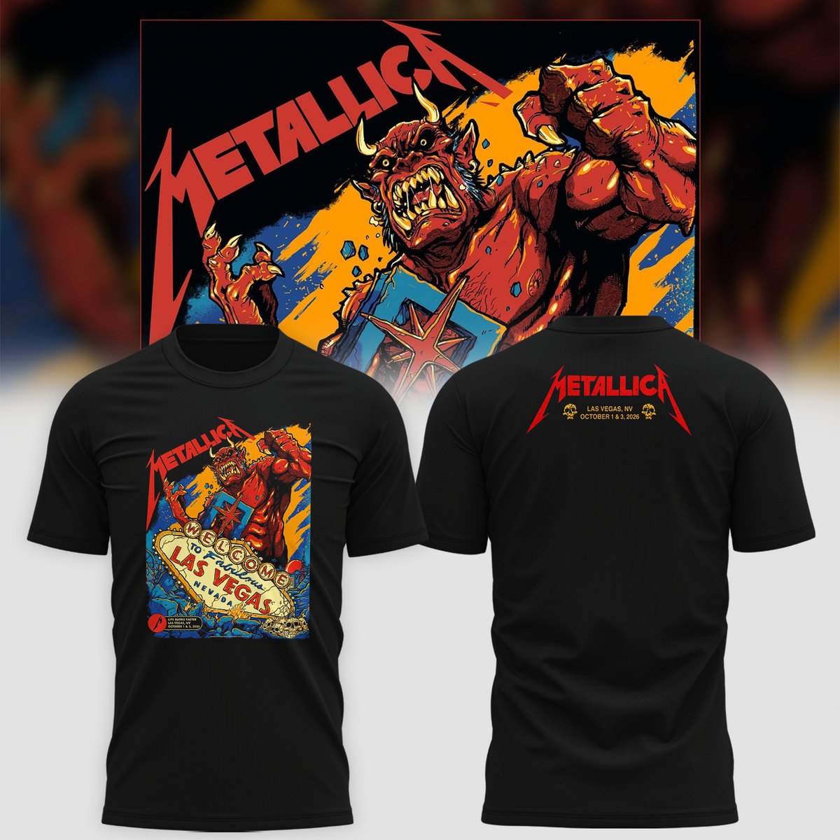 MTLC Life Burns Faster 2026 Las Vegas Pop Up Shop Week 1 Poster Live At Sphere October 1 And 3 2026 T shirt