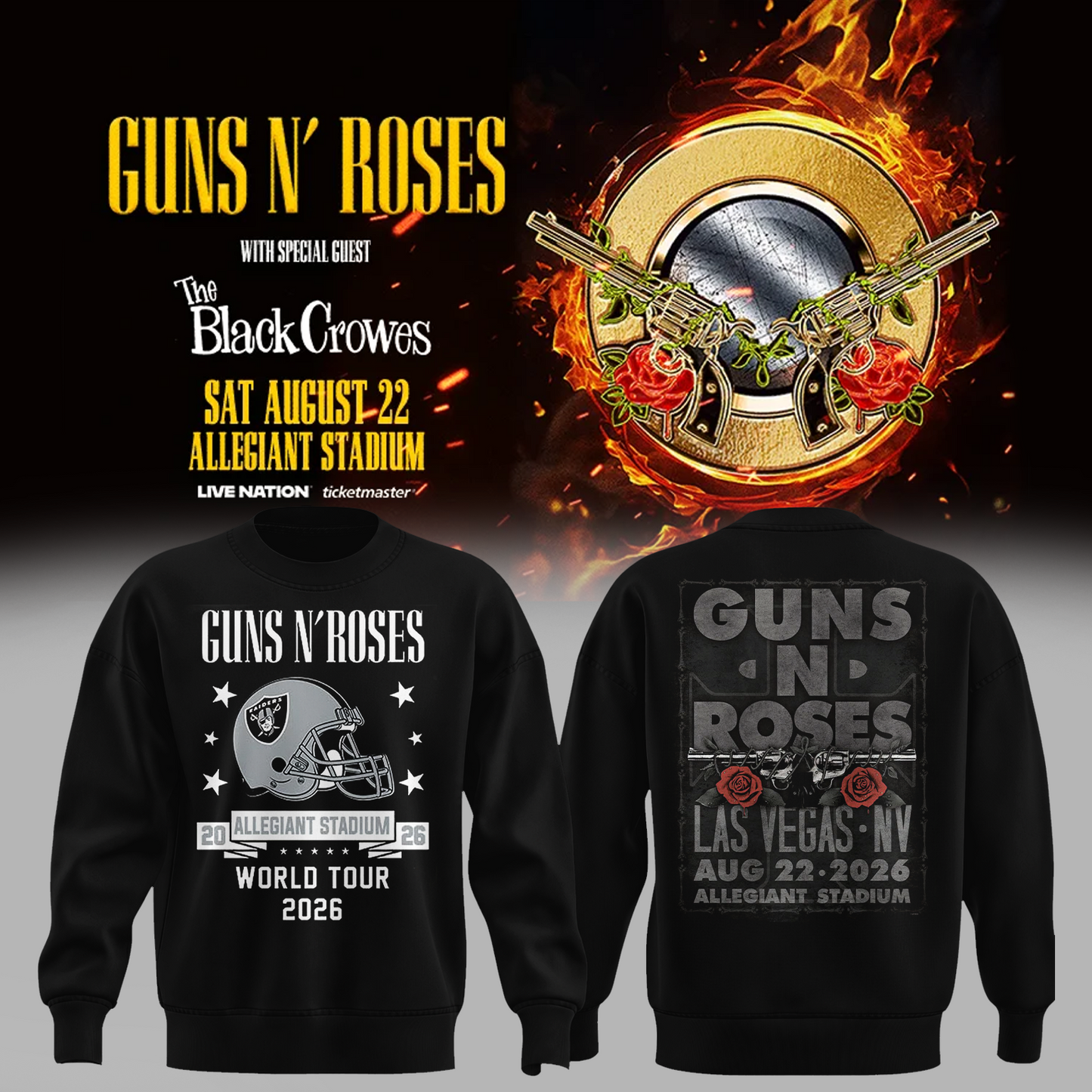 Limited Edition Guns N’ Roses Tour 2026 Sweatshirt