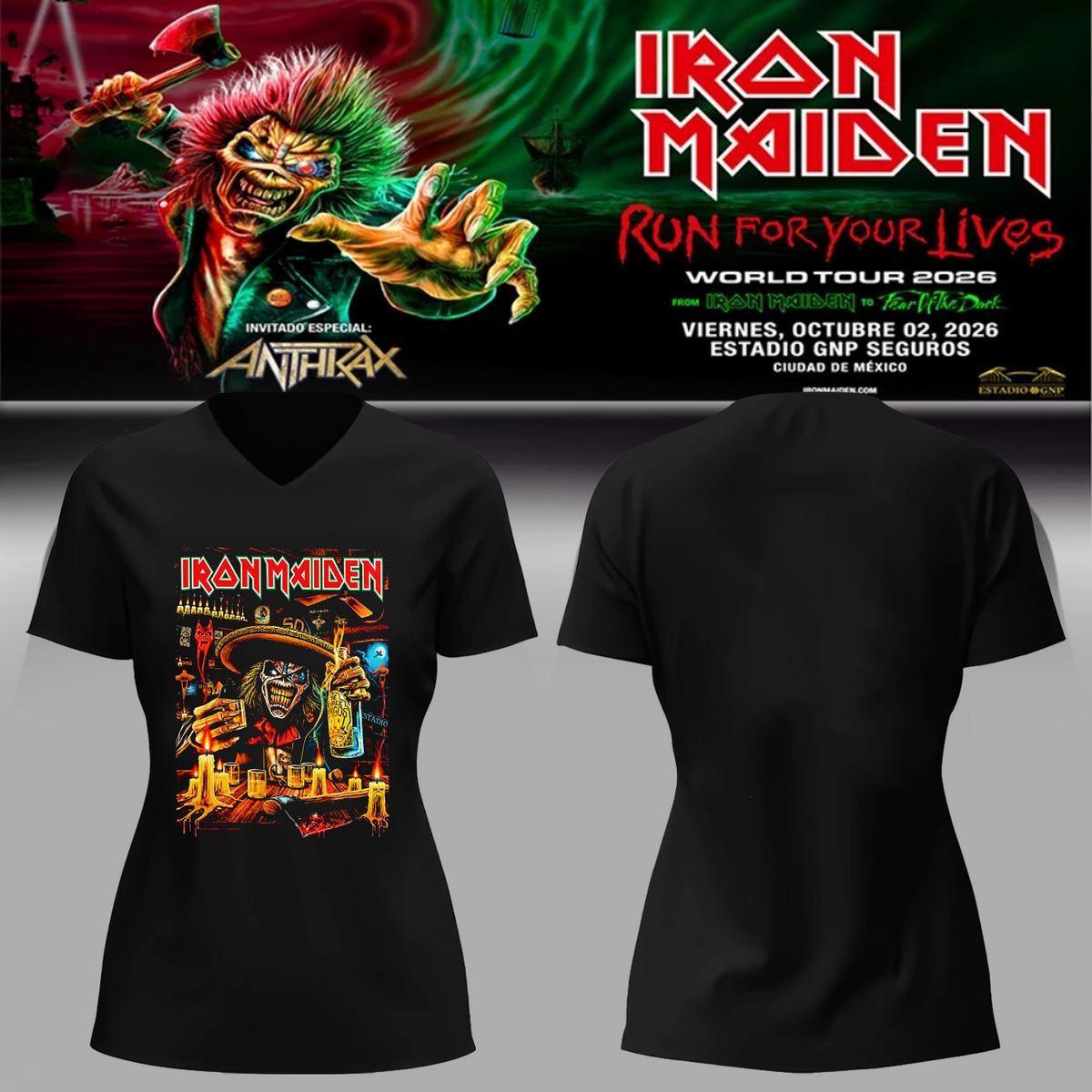Iron Maiden Mexico City 2026 Event V-neck