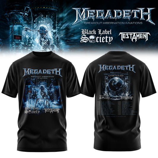 Megadeth Breakout: Hibernation of Nations Europe Tour 2026 Tshirt