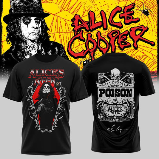 ,,.Alice Cooper “Alice’s Attic Tour” 2026 Signed– Shirt