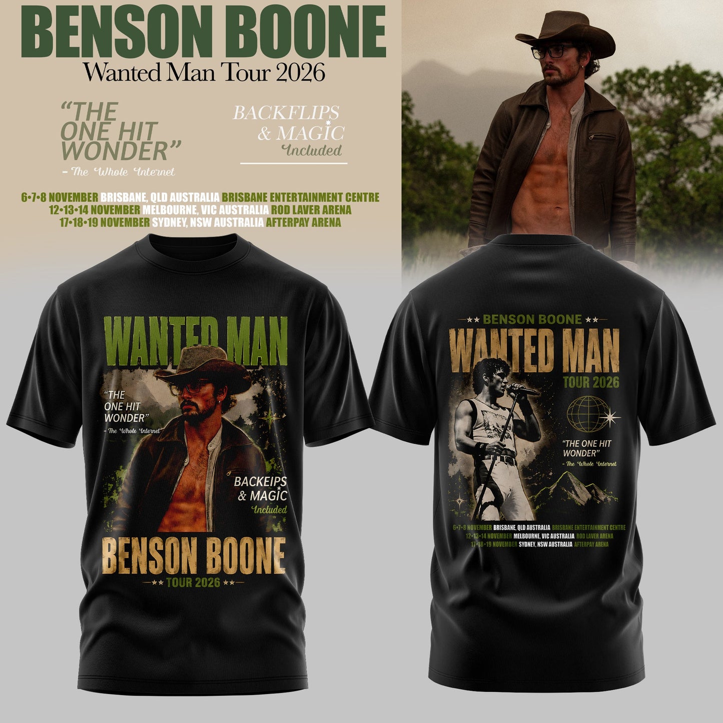 BENSON BOONE – WANTED MAN TOUR 2026 TEE