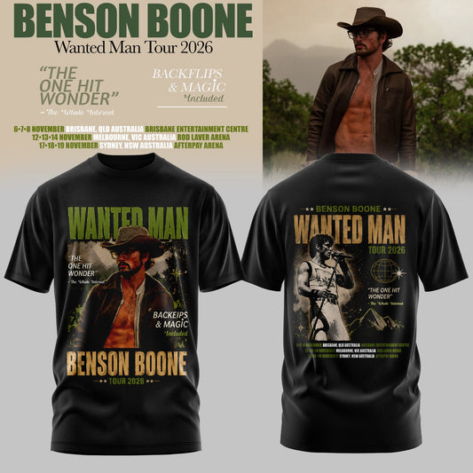 BENSON BOONE – WANTED MAN TOUR 2026 TEE