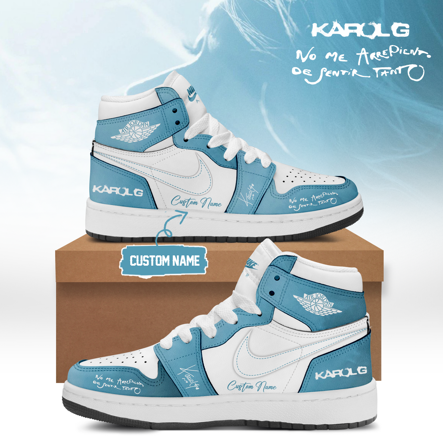 .KaRol G Album “NO ME ARREPIENTO DE SENTIR TANTO” 🩵 – Shoes