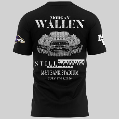 1.Special New Edition Baltimore Ravens x Morgan Wallen Black Tshirt 2026
