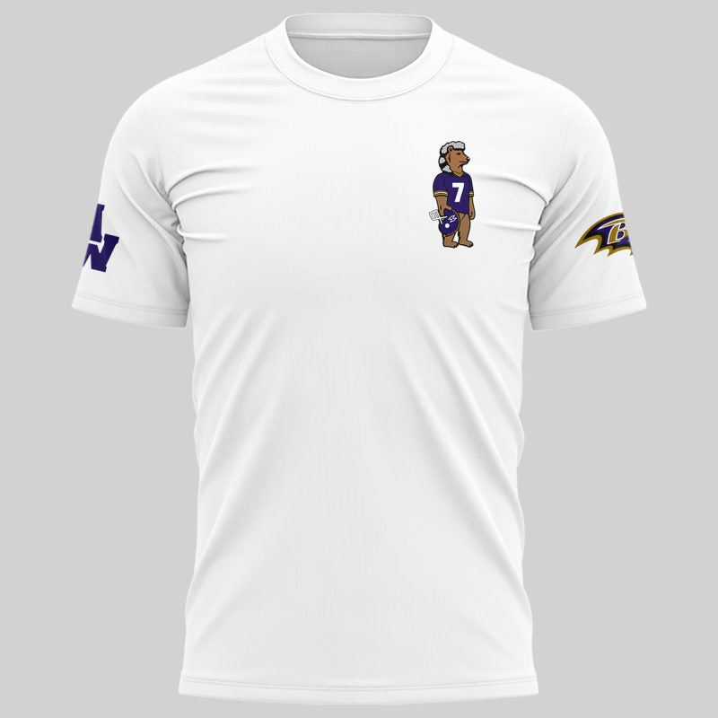 1.Special New Edition Baltimore Ravens x Morgan Wallen White Tshirt 2026