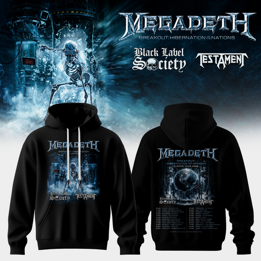 Megadeth Breakout: Hibernation of Nations Europe Tour 2026 Hoodie