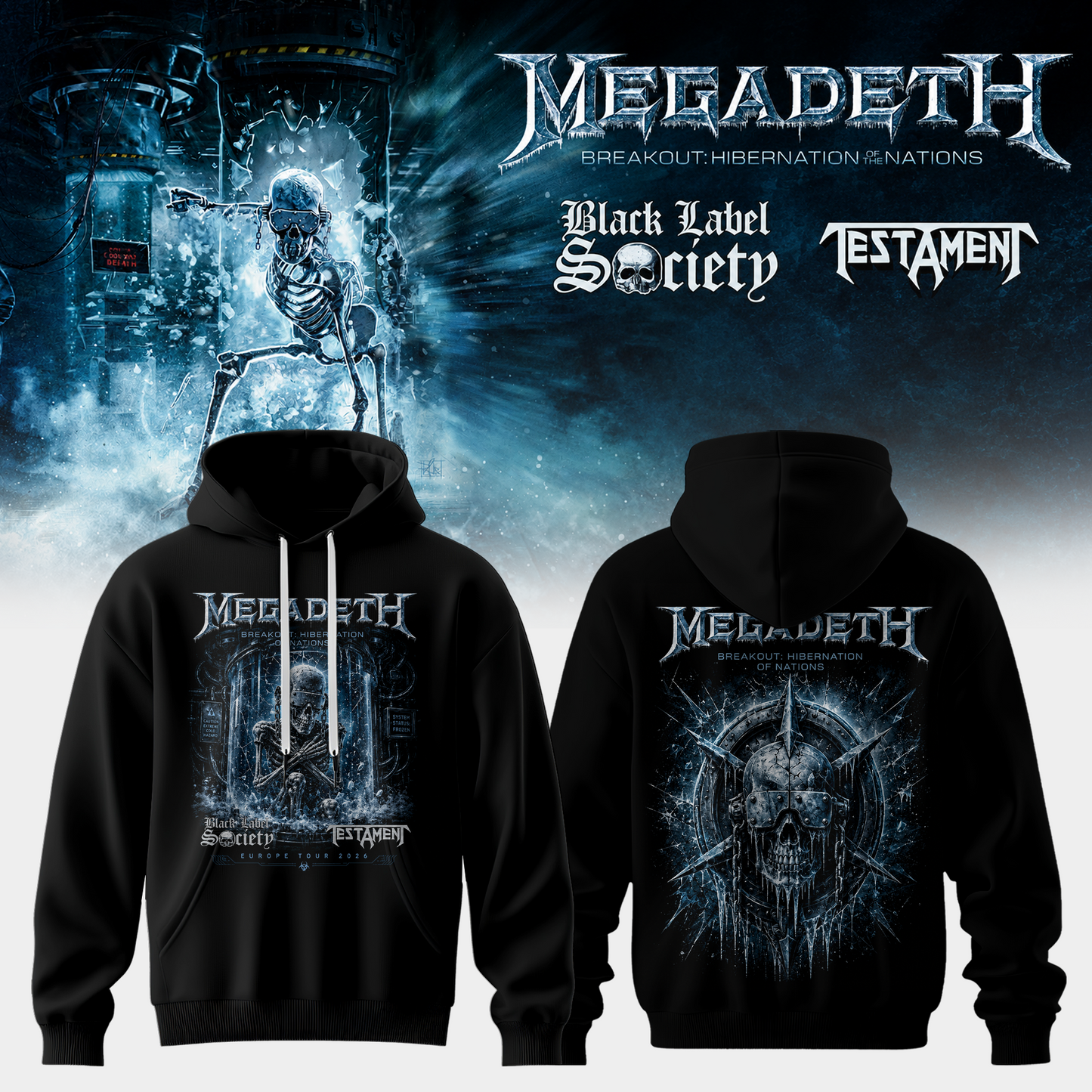 Megadeth Breakout: Hibernation of Nations Europe Tour 2026 Hoodie