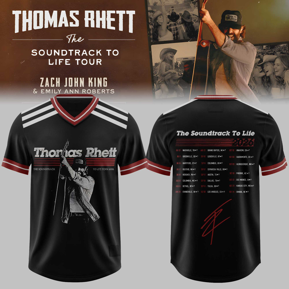 _Thomas Rhett The Soundtrack To Life Tour 2026 Football Jersey V3