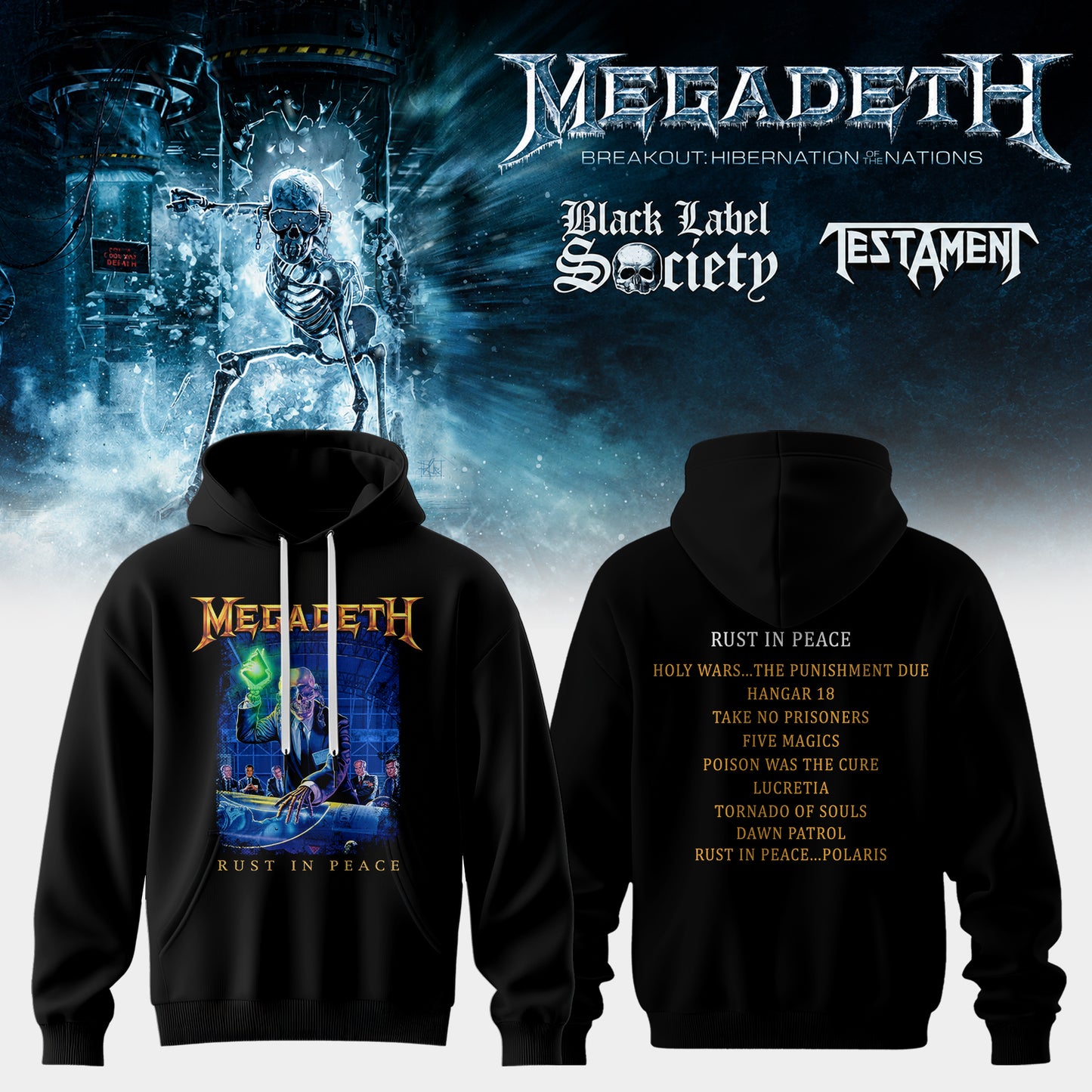 Megadeth Breakout: Hibernation of Nations Europe Tour 2026 Hoodie