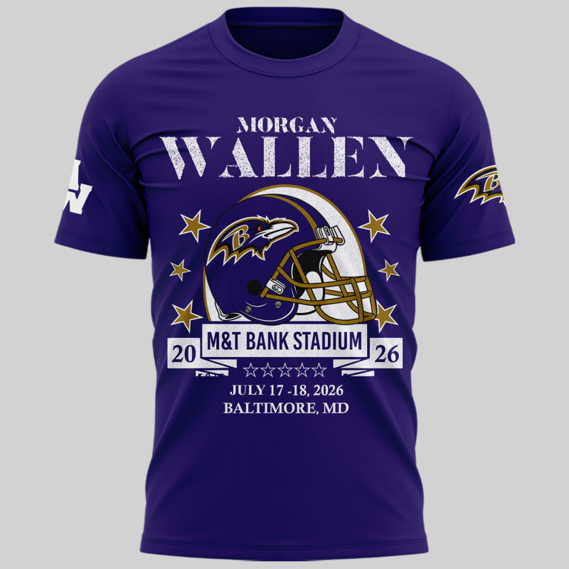 Exclusive Version Baltimore Ravens x Morgan Wallen Tshirt 2026