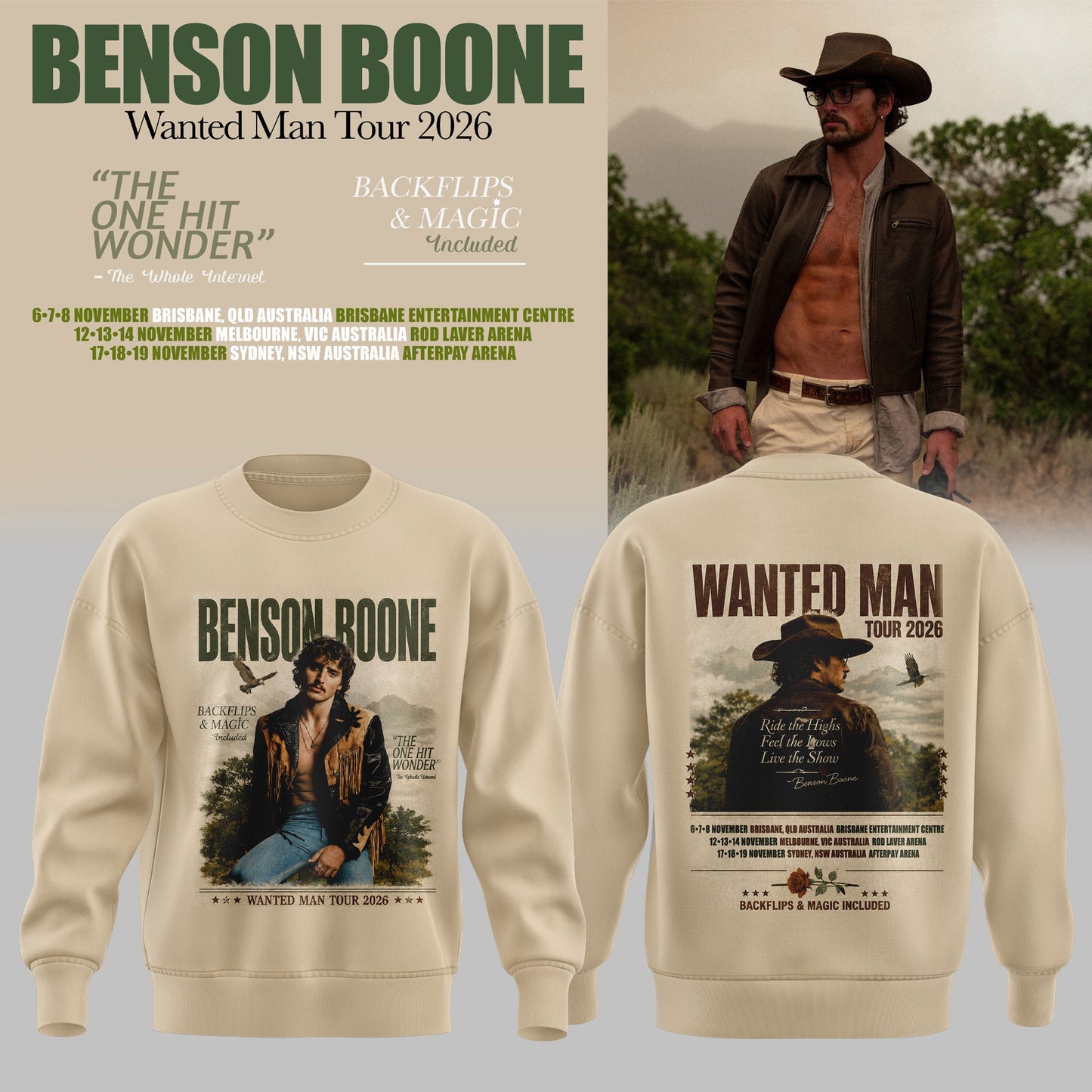 BENSON BOONE – WANTED MAN TOUR 2026 SWEATER
