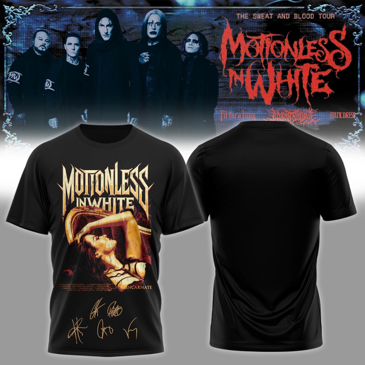 Motionless In White Signed Decades TShirt