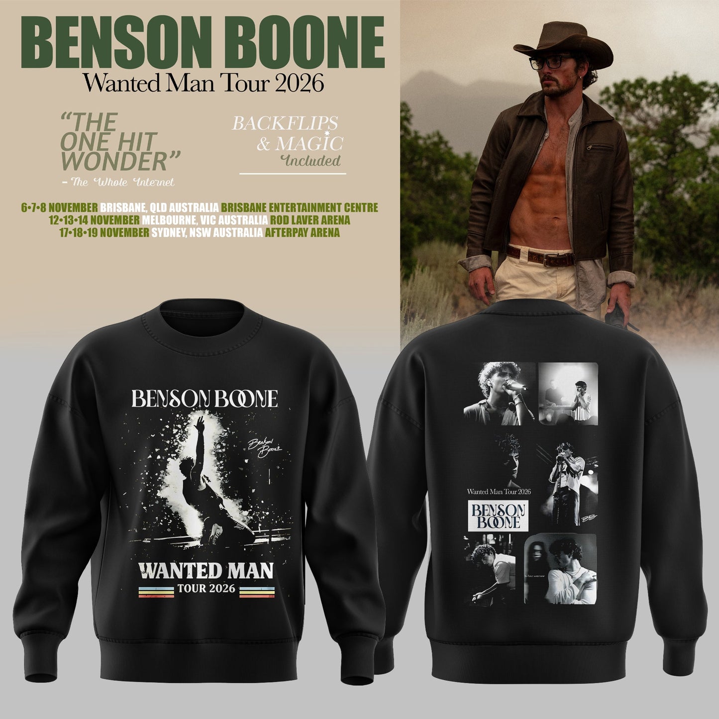 BENSON BOONE – WANTED MAN TOUR 2026 SWEATER