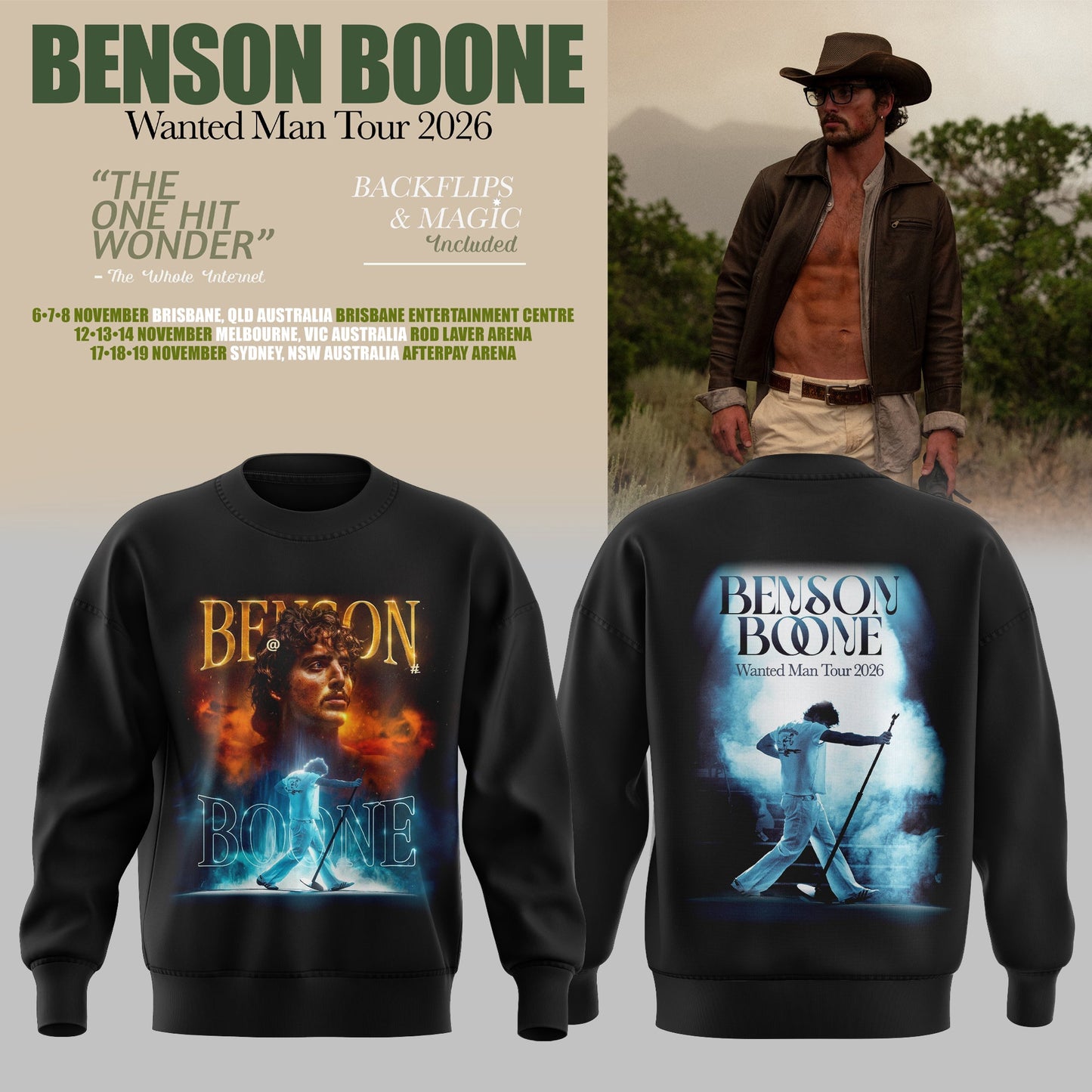 BENSON BOONE – WANTED MAN TOUR 2026 SWEATER