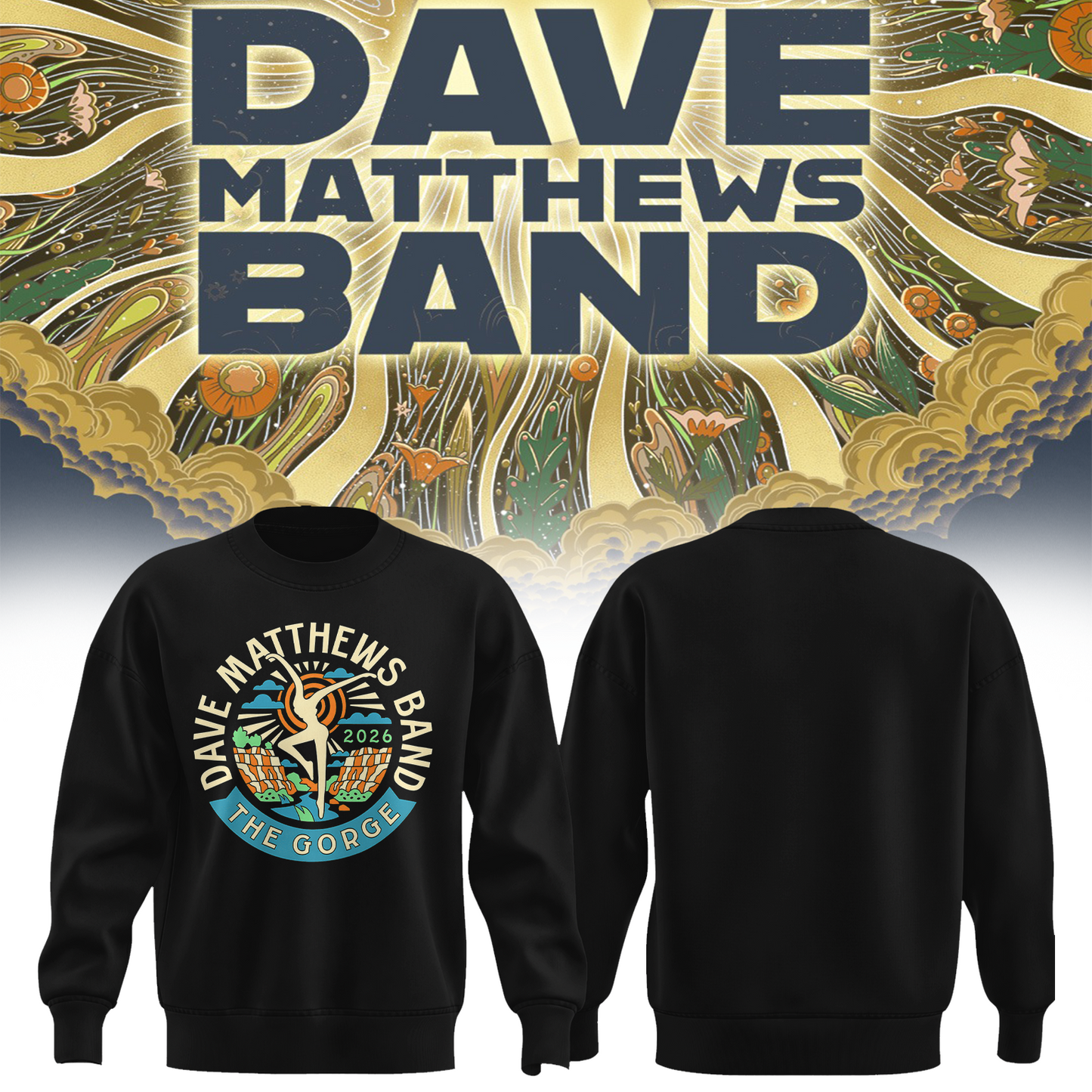 Dave Matthews Band George WA 2026 Gig Poster Live At The Gorge On September 4 5 6 2026 Sweater