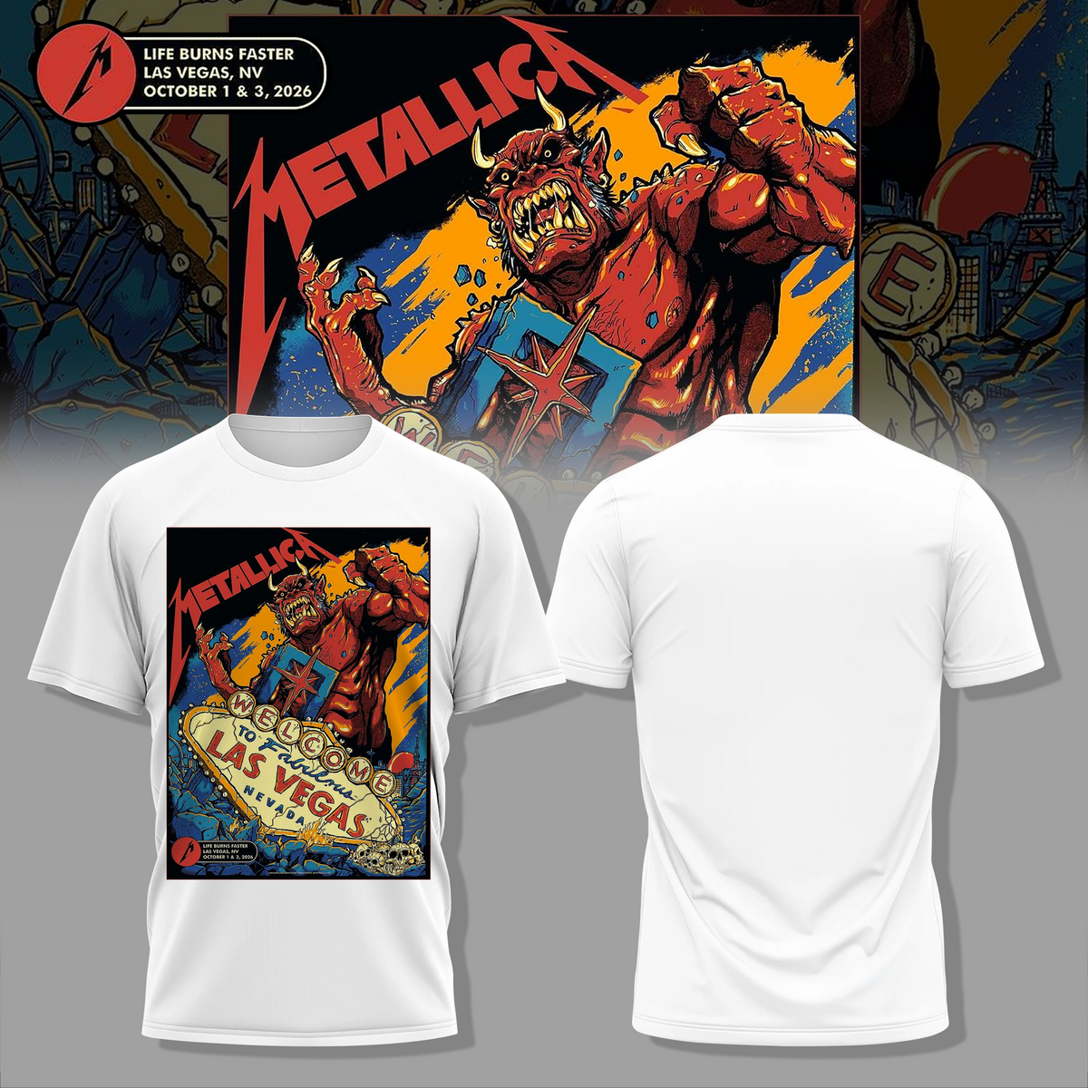 Life Burns Faster, Las Vegas - M72 World Tour T-shirt