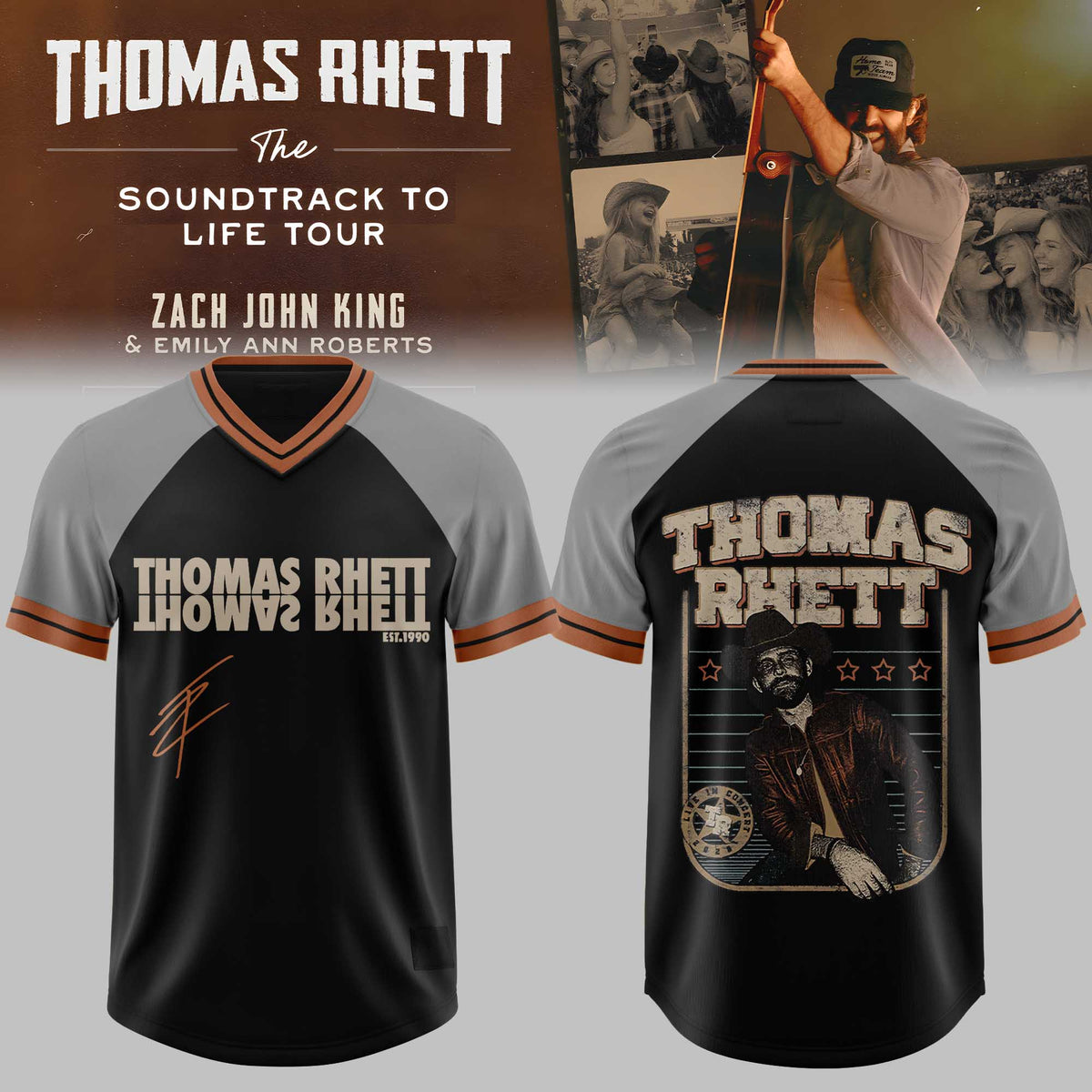 _Thomas Rhett The Soundtrack To Life Tour 2026 Football Jersey V2