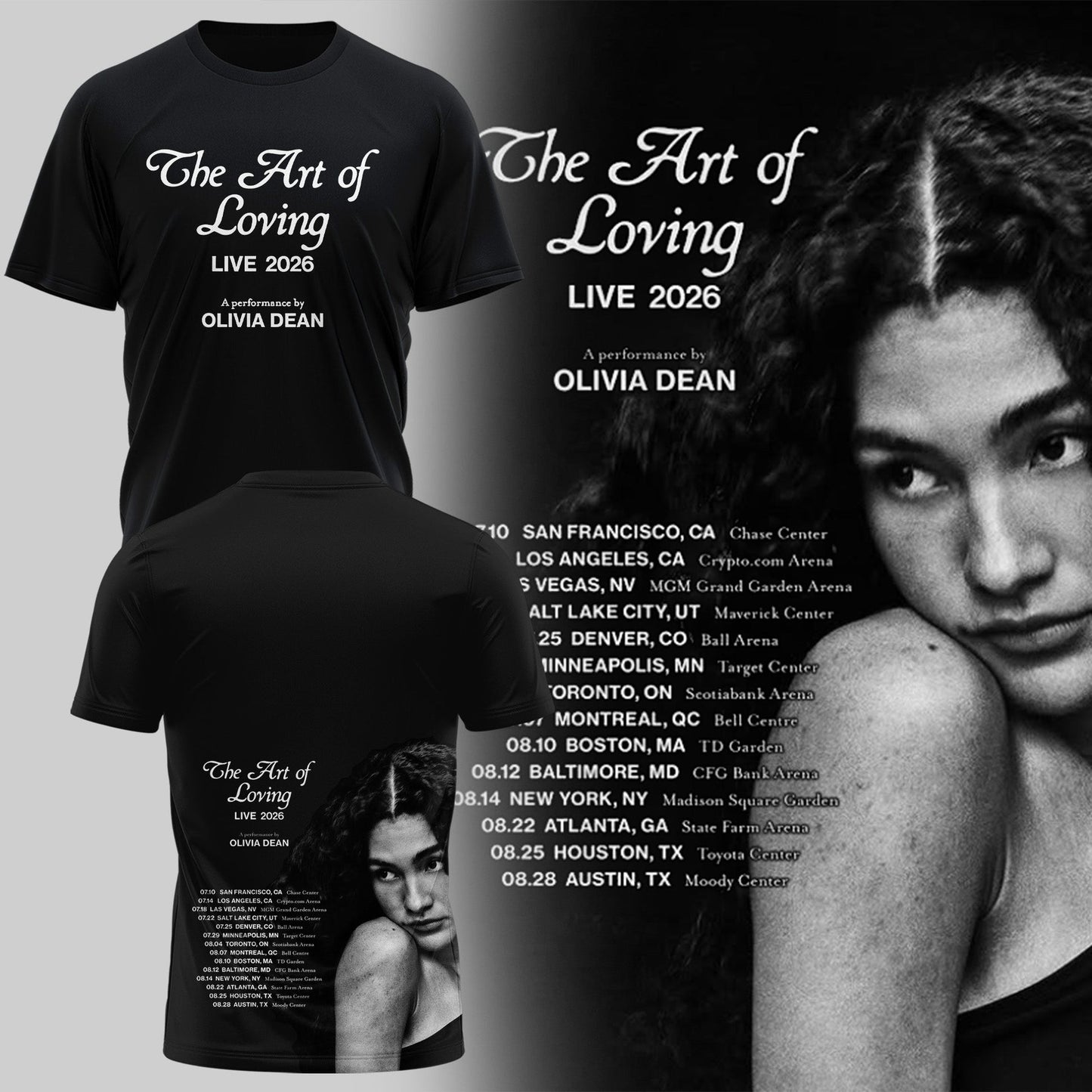 OLIVIA DEAN “ The Art of Loving “ Live 2026 Tshirt