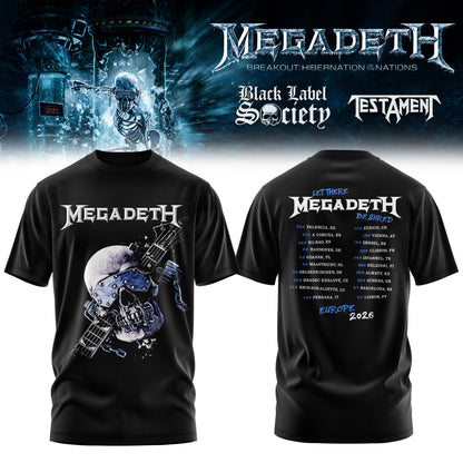 Megadeth Breakout: Hibernation of Nations Europe Tour 2026 Tshirt
