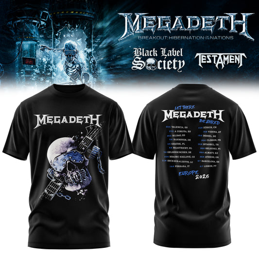 Megadeth Breakout: Hibernation of Nations Europe Tour 2026 Tshirt