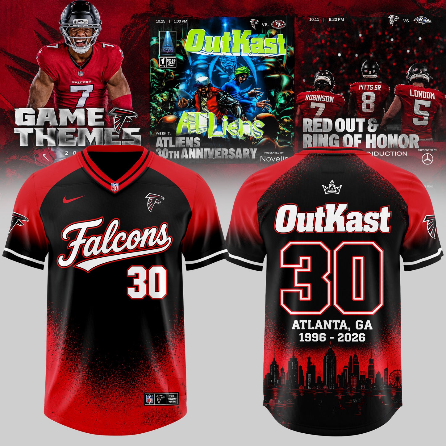 FALCONS × OUTKAST ATLiens 30TH ANNIVERSARY 2026 Edition Football Jersey