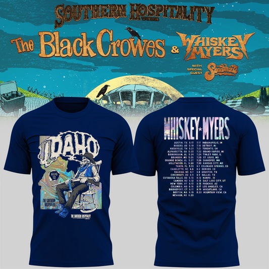 Limited Edition Whiskey Myers Southern Hospitality Tour In Nampa, Idaho T-Shirt