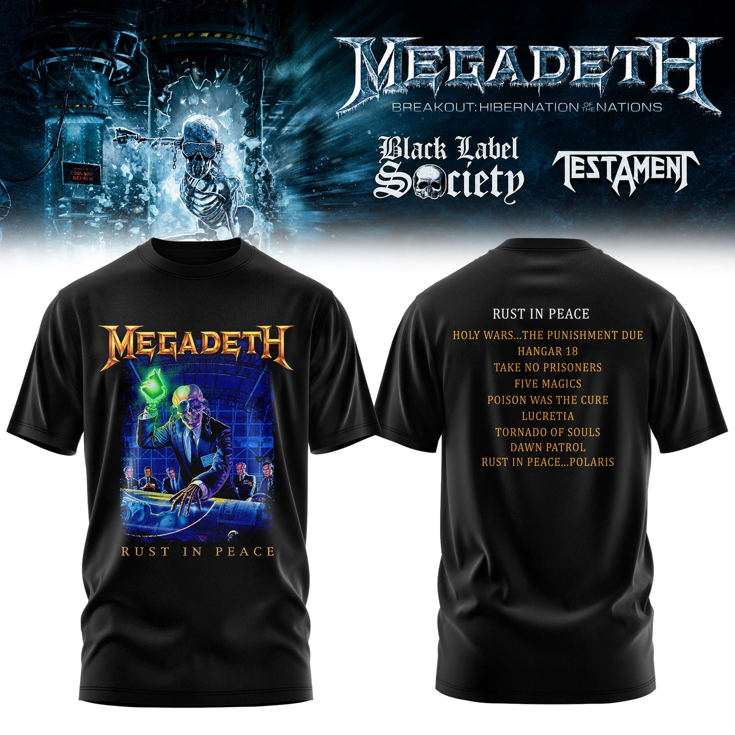 Megadeth Breakout: Hibernation of Nations Europe Tour 2026 Tshirt