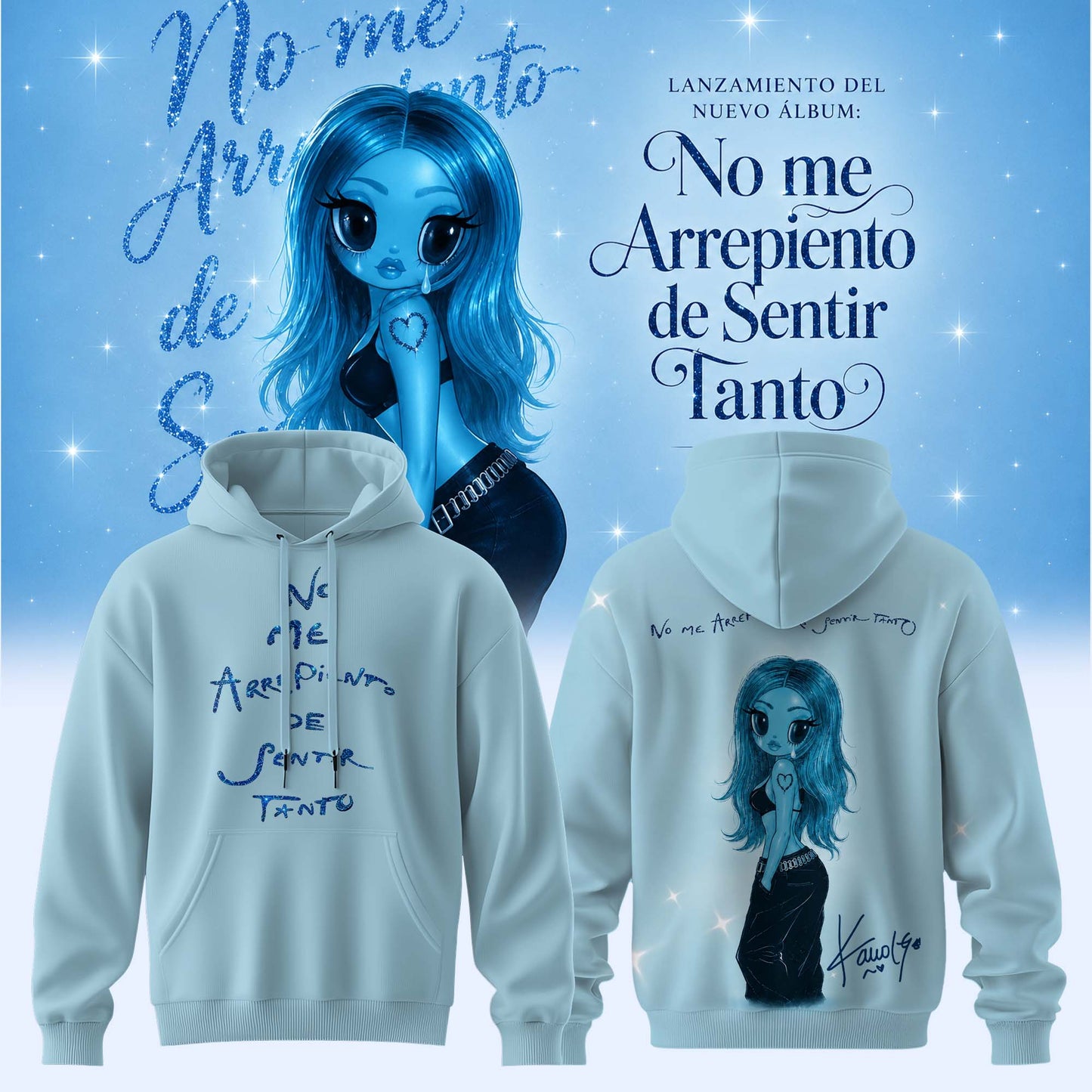 .,KaRol G Album “NO ME ARREPIENTO DE SENTIR TANTO” .Limited Edition Signature Hoodie