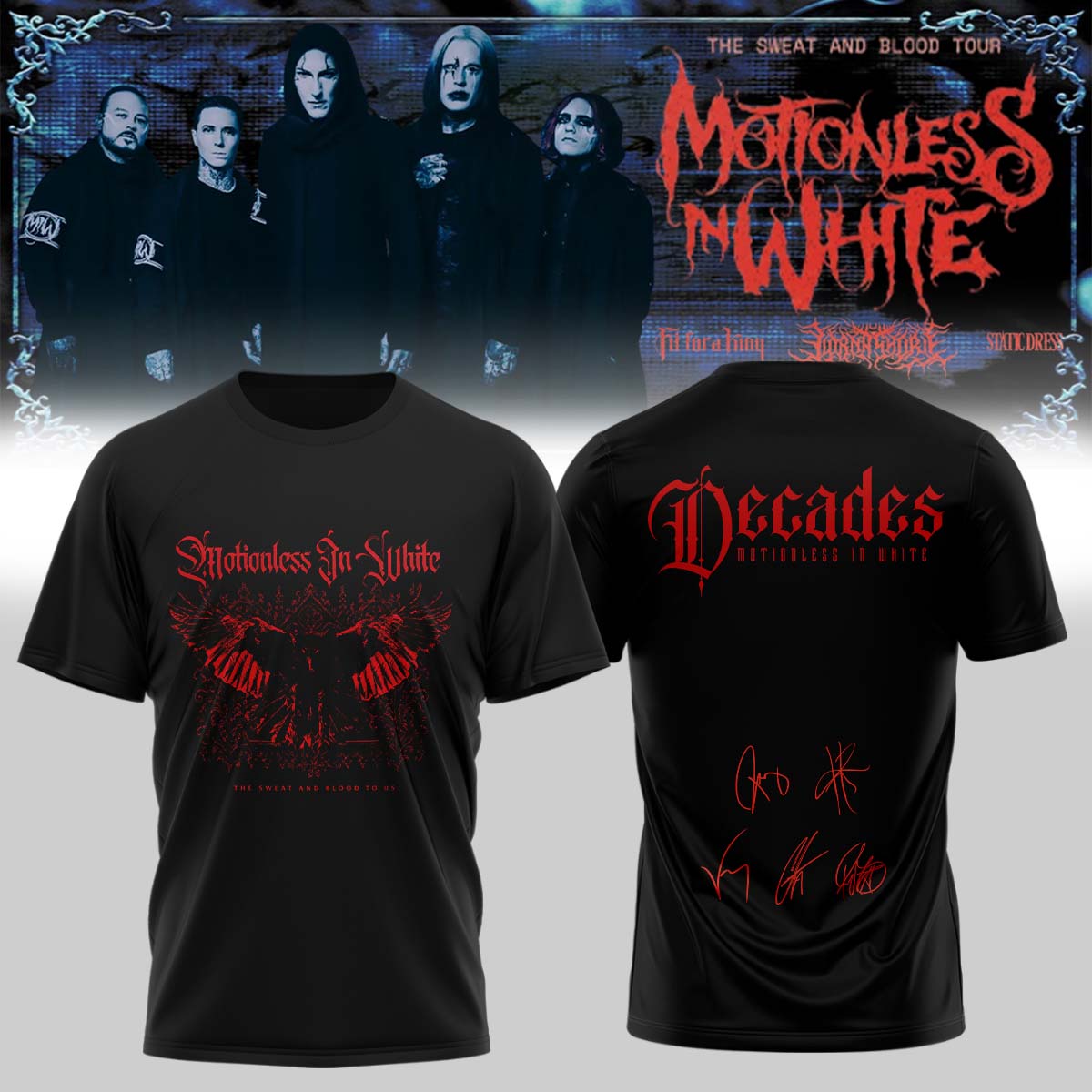 Motionless In White Signed Decades TShirt