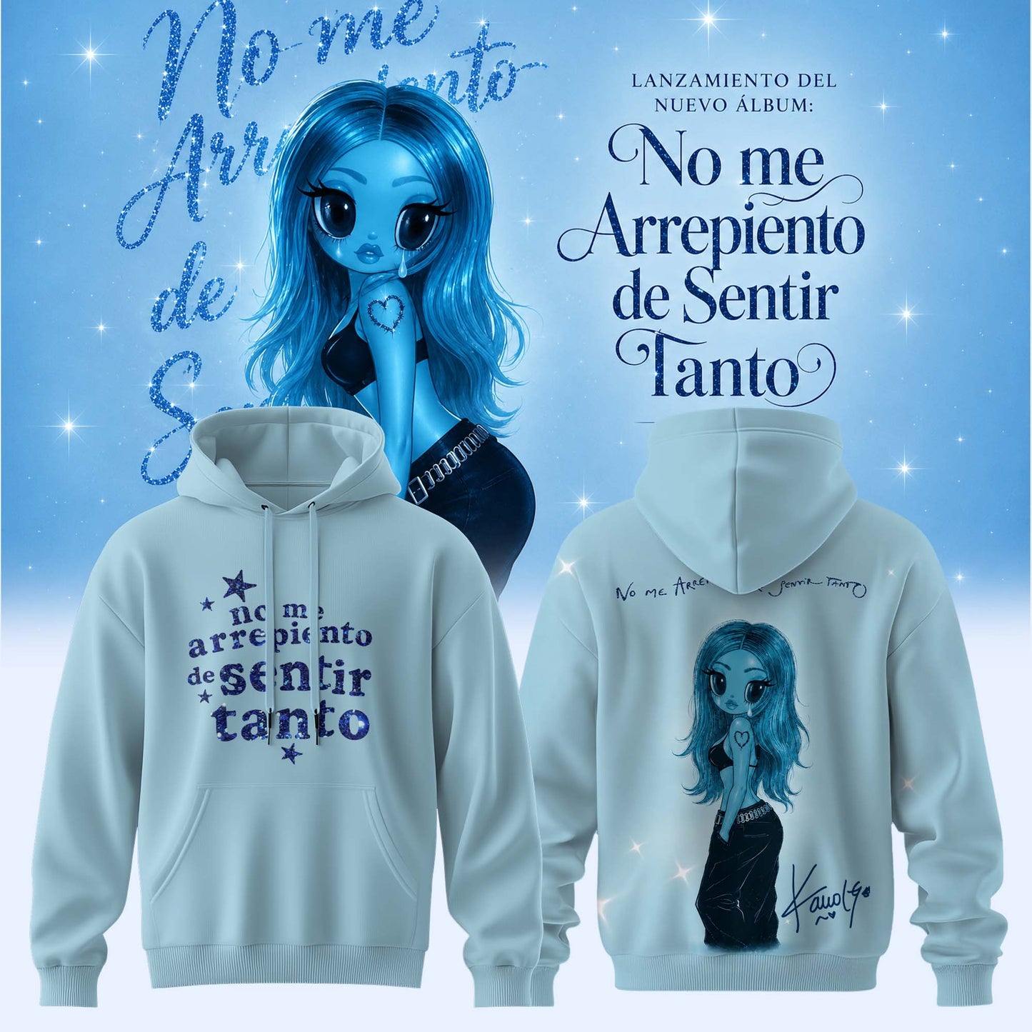 .,KaRol G Album “NO ME ARREPIENTO DE SENTIR TANTO” .Limited Edition Signature Hoodie