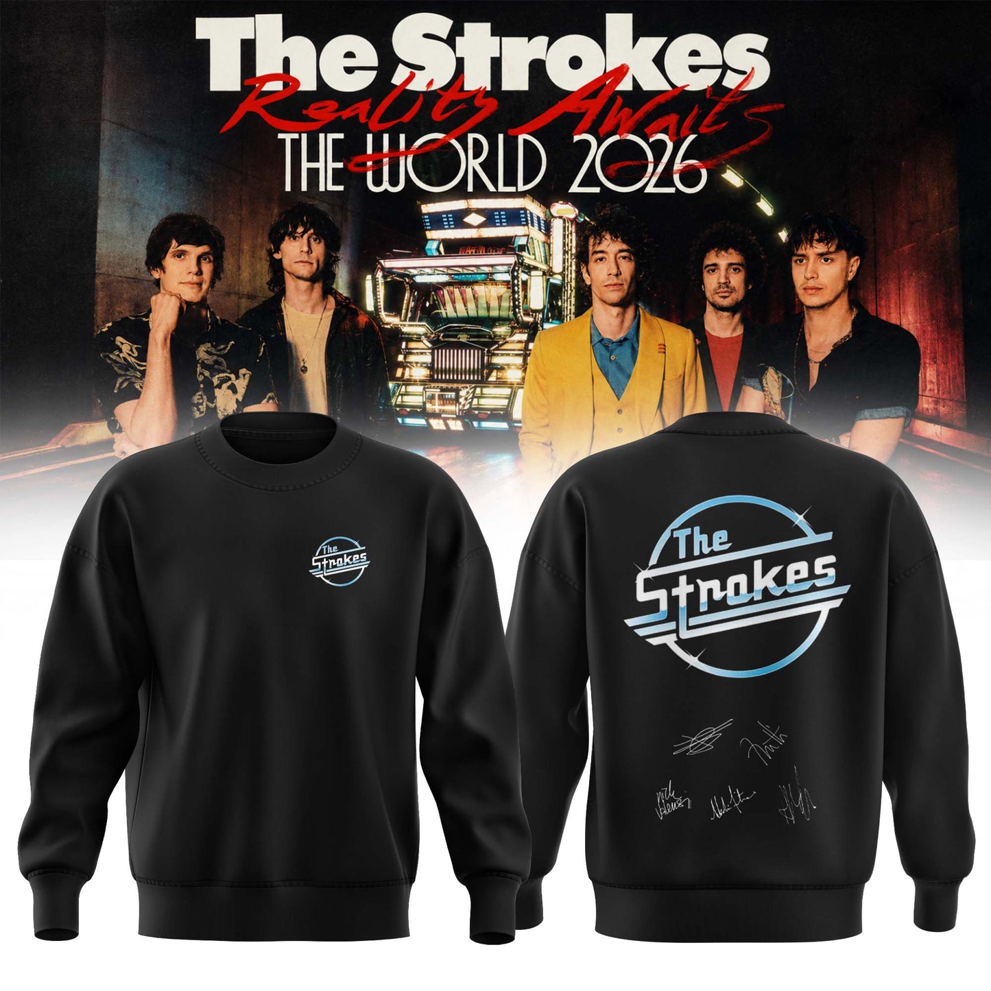 The Strokes “Reality Awaits Tour 2026” Signature Limited Edition – Sweatshirt