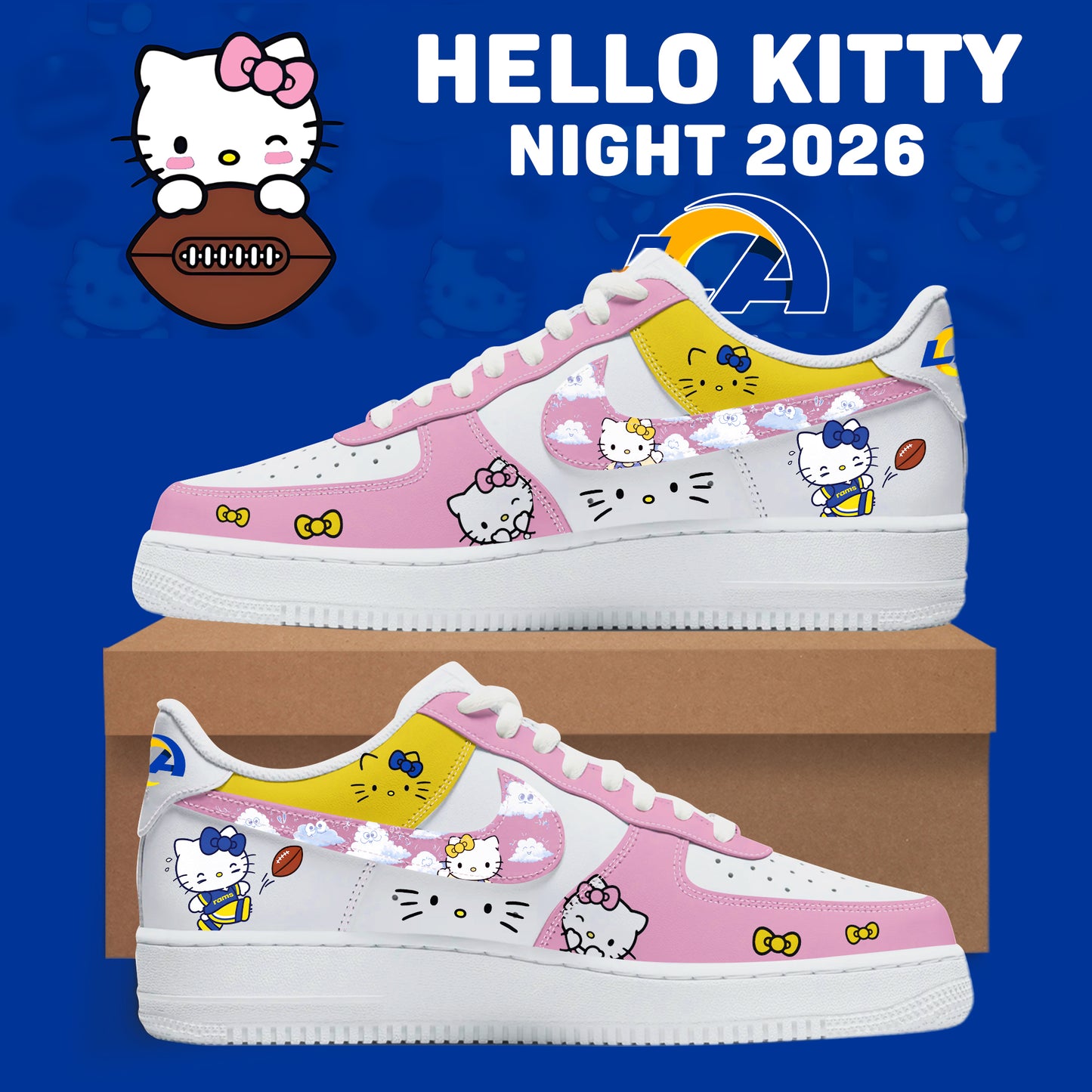 Hello Kitty ❤️ LA Rams – Cute Meets Game Day Style Shoes AF1