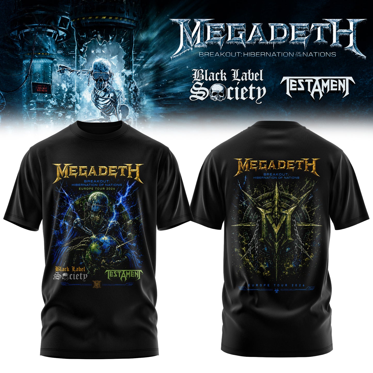 Megadeth Breakout: Hibernation of Nations Europe Tour 2026 Tshirt