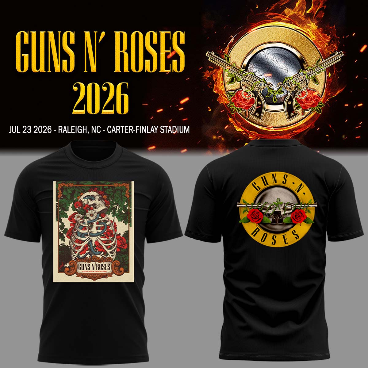 Limited Edition Guns N’ Roses Tour 2026 TShirt