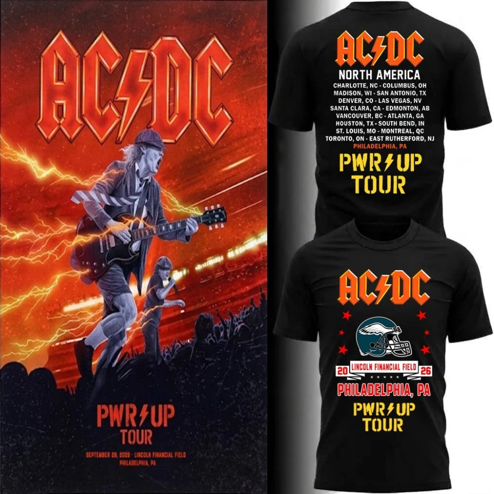 AC/DC - Exclusive Philadelphia Event Shirt - POWER UP TOUR 2026 T-Shirt